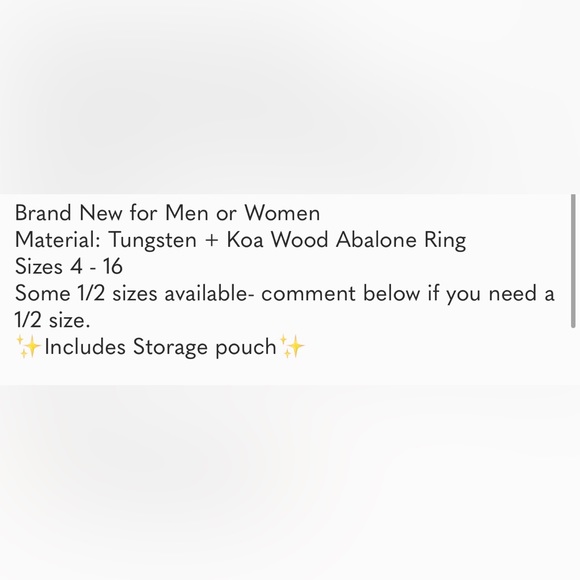 - New Unisex Tungsten Hawaiian Koa Wood Abalone Ring *NEW* - Picture 7 of 7